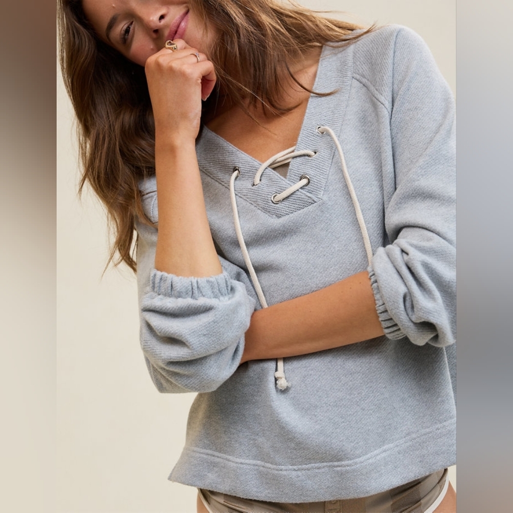 Aerie lace up sweatshirt